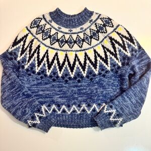 Blue Patterned Women's Sweater